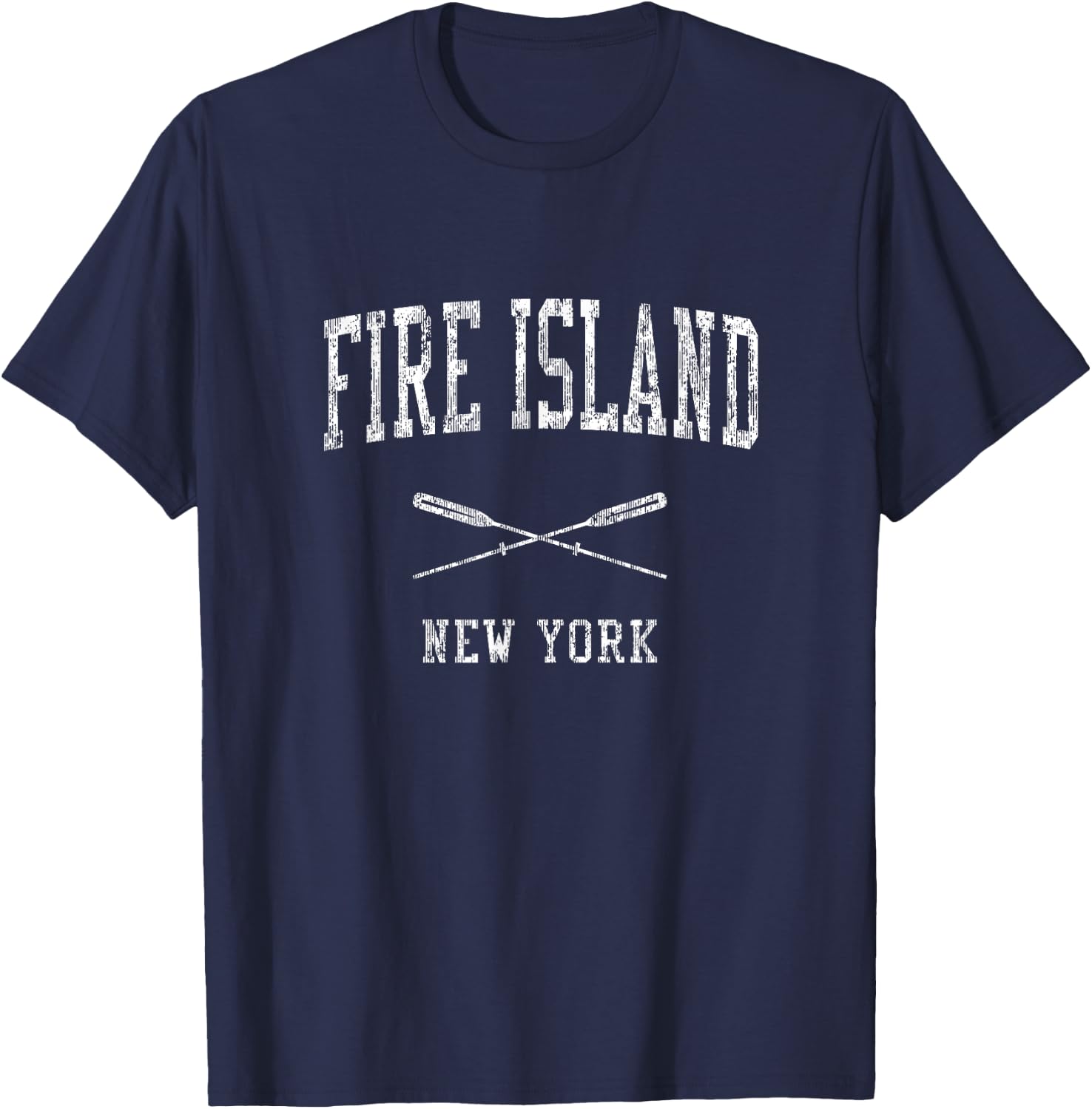 Fire Island New York NY Vintage Nautical Sports Design T-Shirt - T-Shirt | Navy