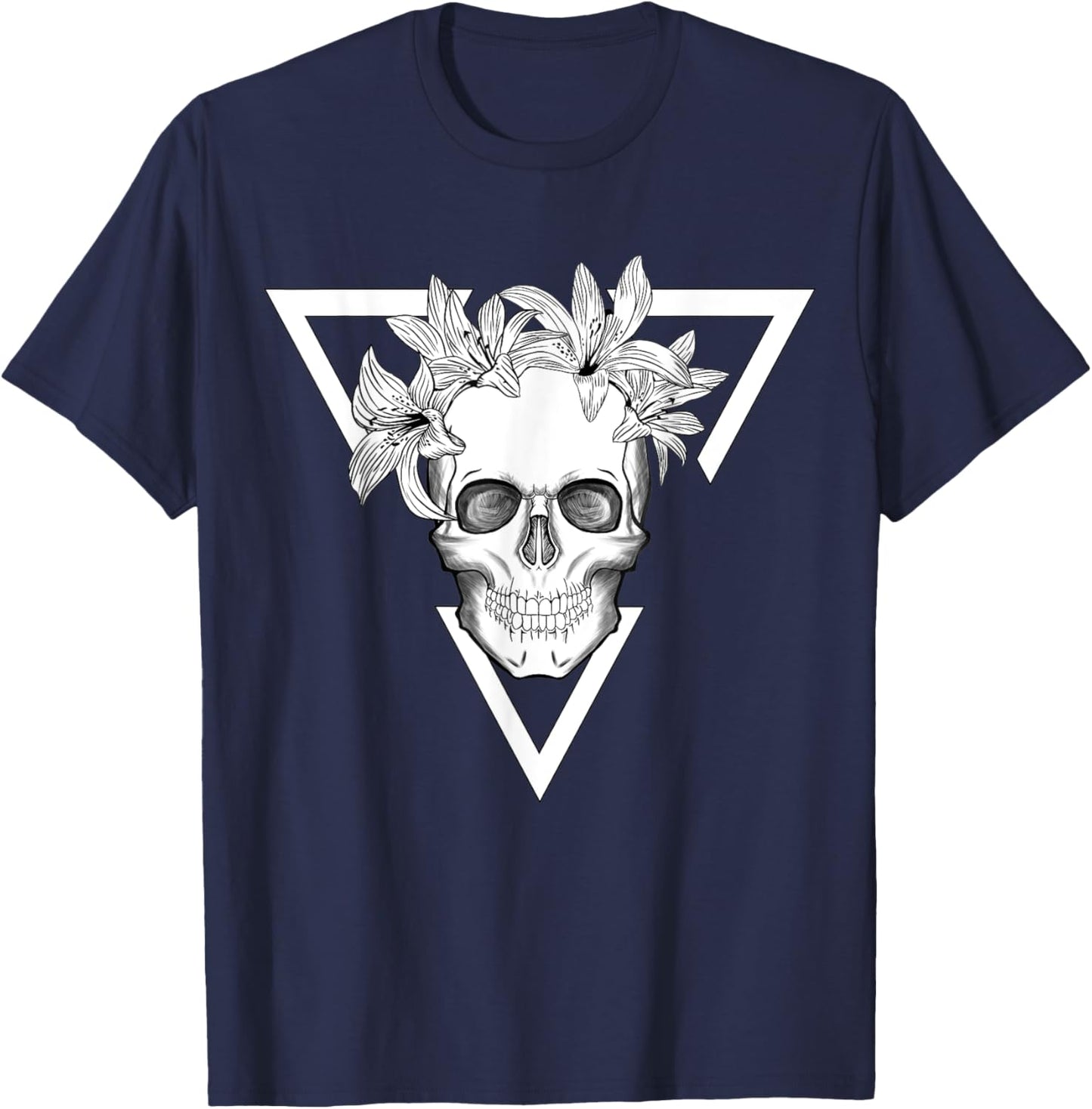 Fashion Skull Graphic T-Shirt - T-Shirt | Navy