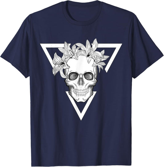 Fashion Skull Graphic T-Shirt - T-Shirt | Navy