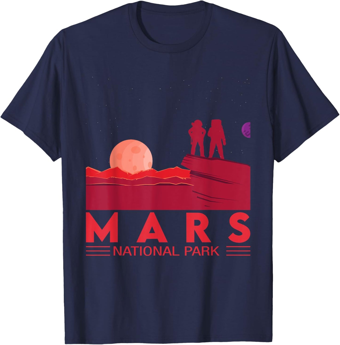 Red Planet | Space National Park - Funny Mars T-Shirt - T-Shirt | Navy