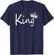 King and Queen Crown Matching Couple Design and Her T-Shirt - T-Shirt | Navy