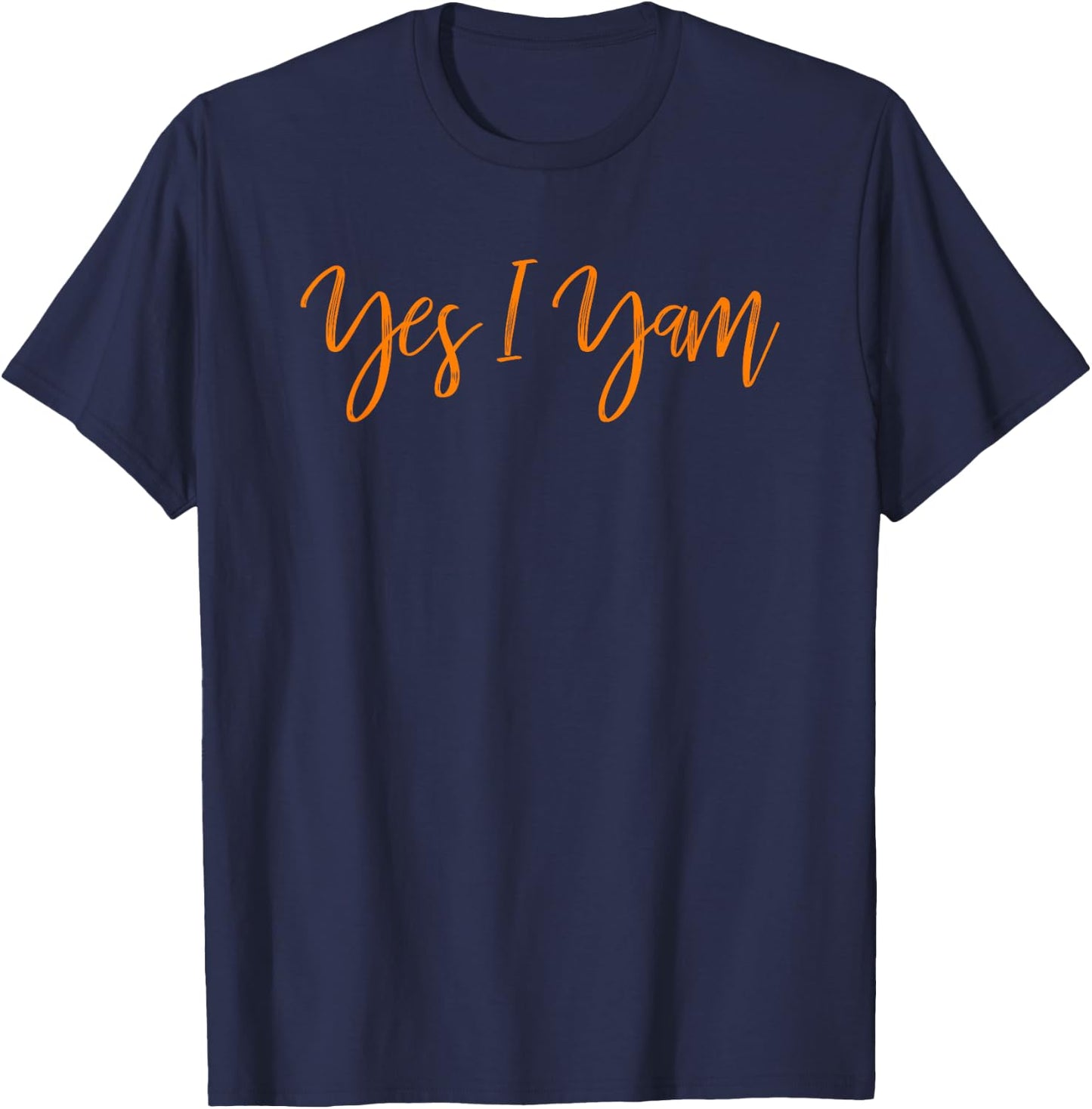 Yes I Yam Shes My Sweet Potato, Couple Shirts Him and Her T-Shirt - T-Shirt | Navy