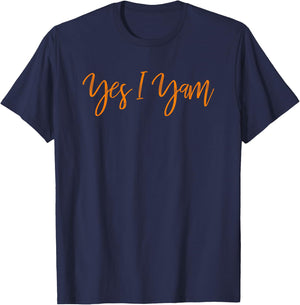 Yes I Yam Shes My Sweet Potato, Couple Shirts Him and Her T-Shirt - T-Shirt | Navy