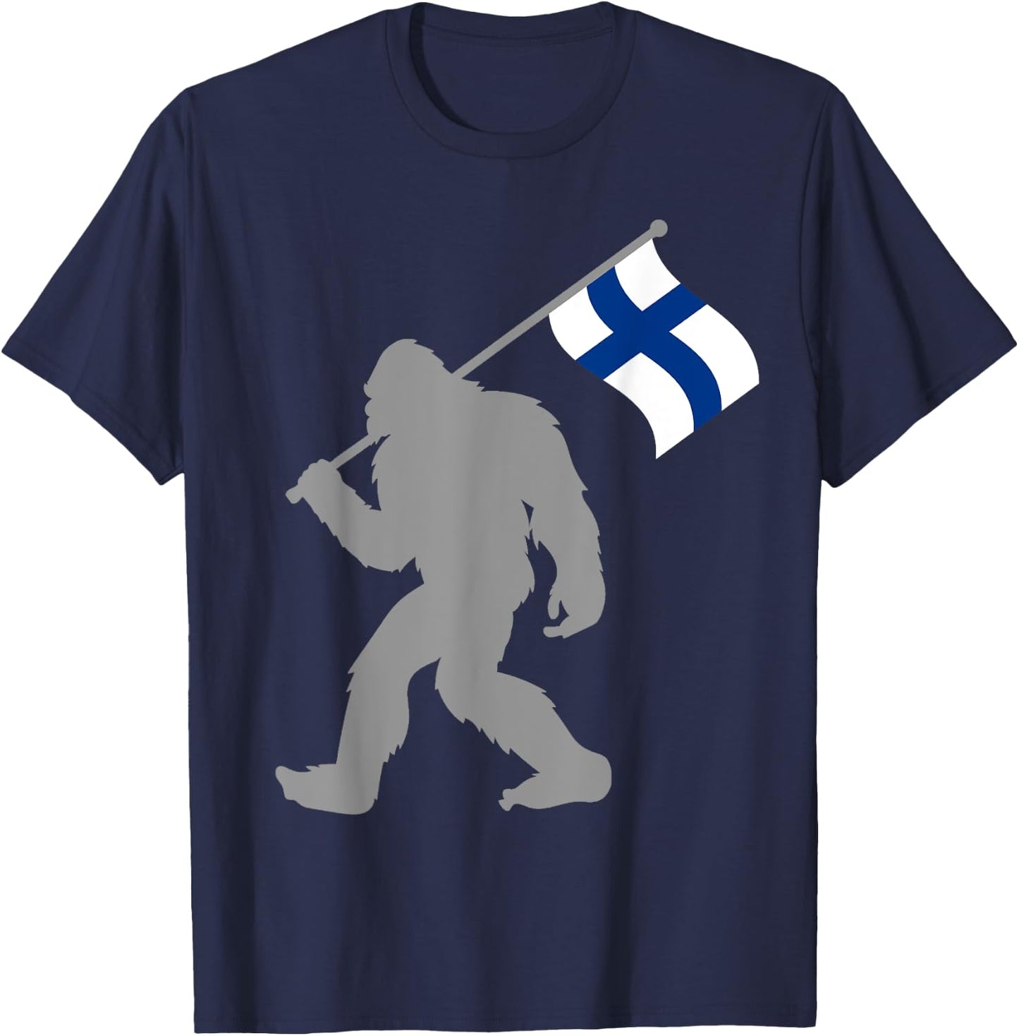 Suomi or Finnish Flag on Finland Flag T-Shirt - T-Shirt | Navy