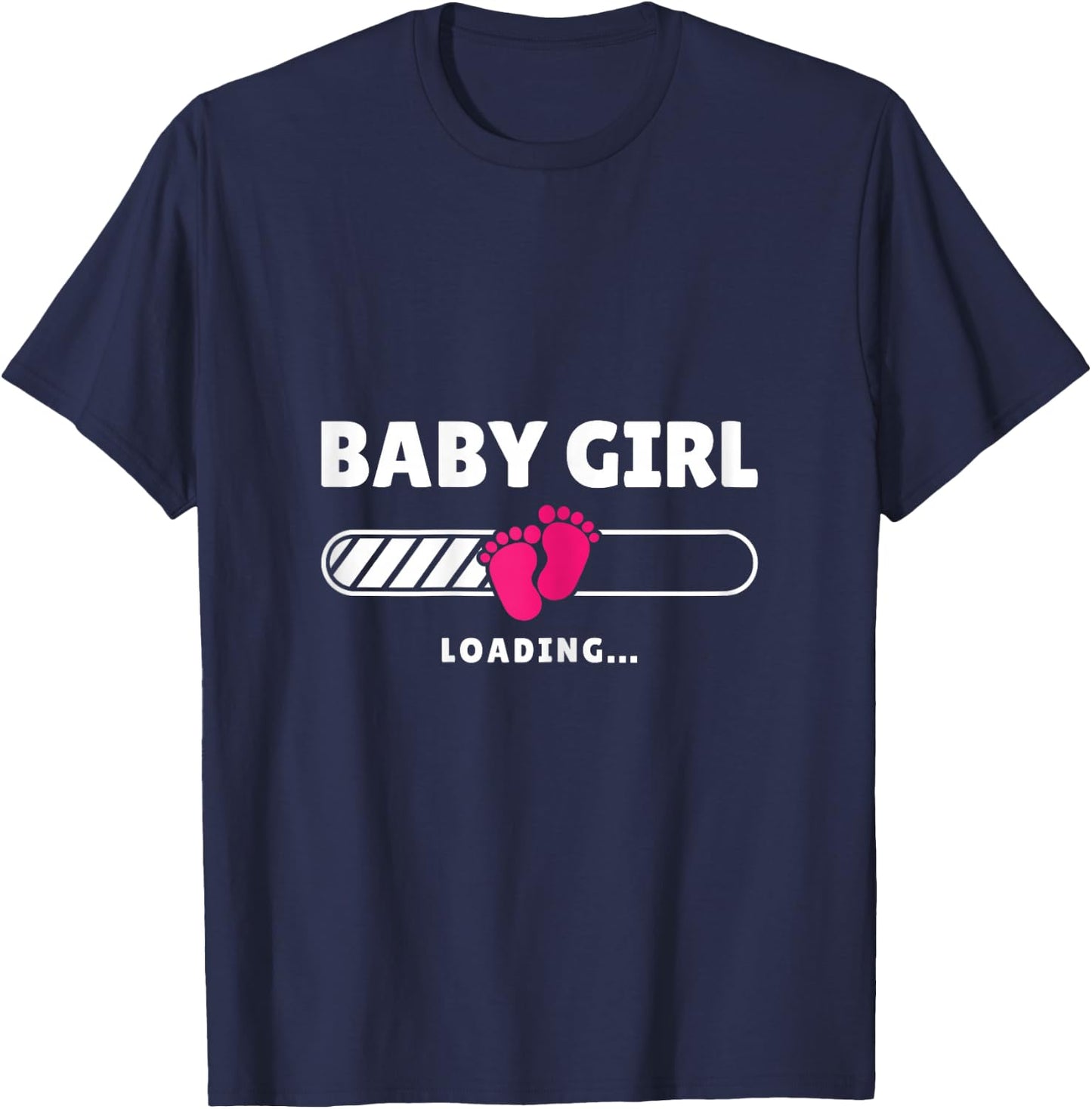 Mom Baby Girl Loading Mother To Be Pregnancy Pregnant Woman T-Shirt - T-Shirt | Navy