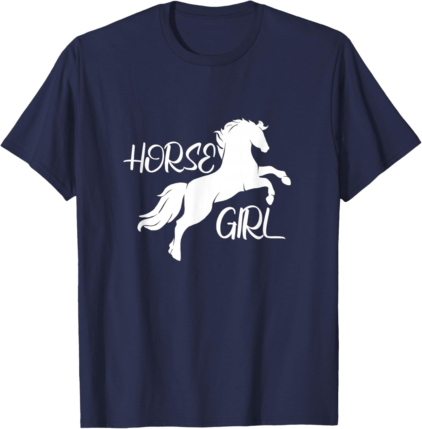 I Love Horses Funny Equestrian Horse Girl T-Shirt - T-Shirt | Navy
