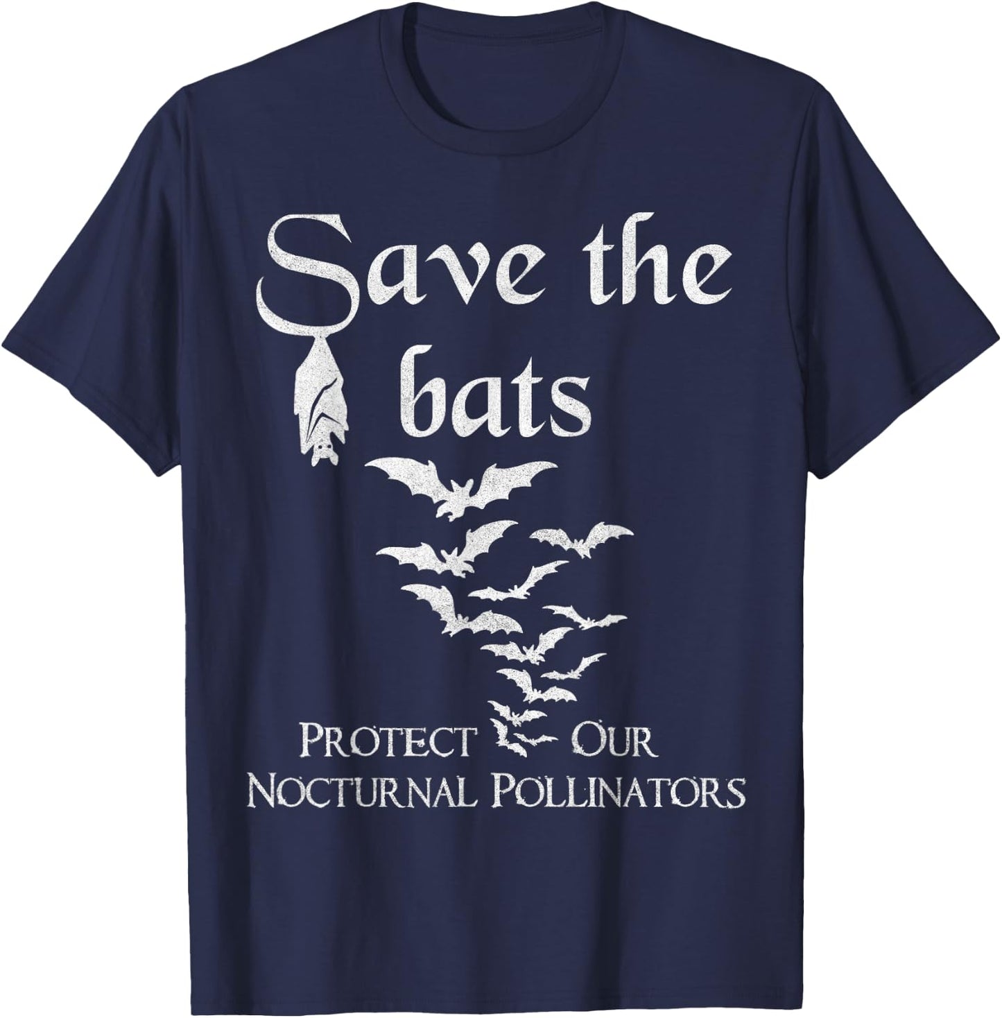 Bat biology Save the bats Protect our nocturnal pollinators T-Shirt - T-Shirt | Navy