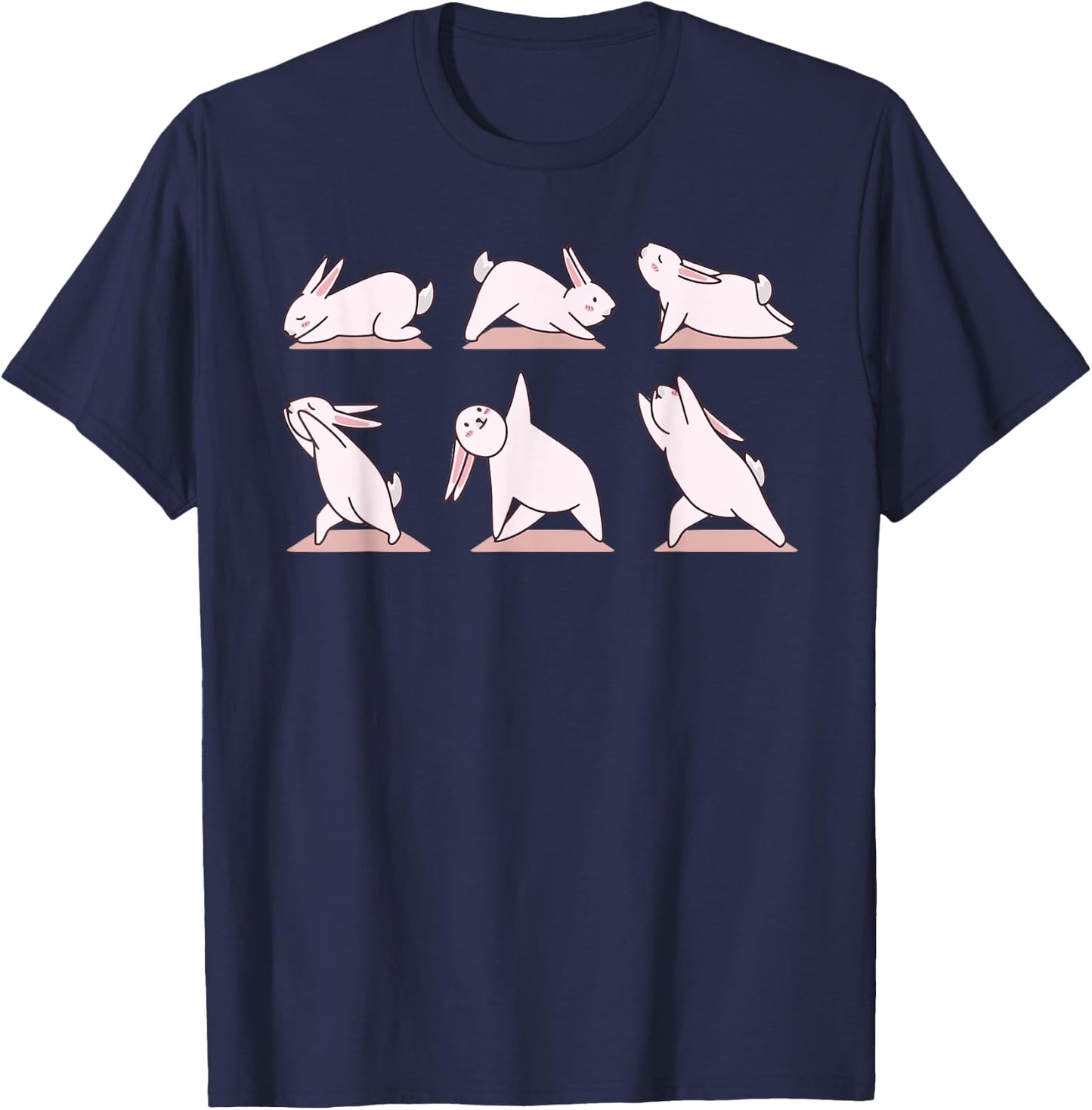 Cute Bunny Yoga Rabbit Poses and Meditation funny T-Shirt - T-Shirt | Navy
