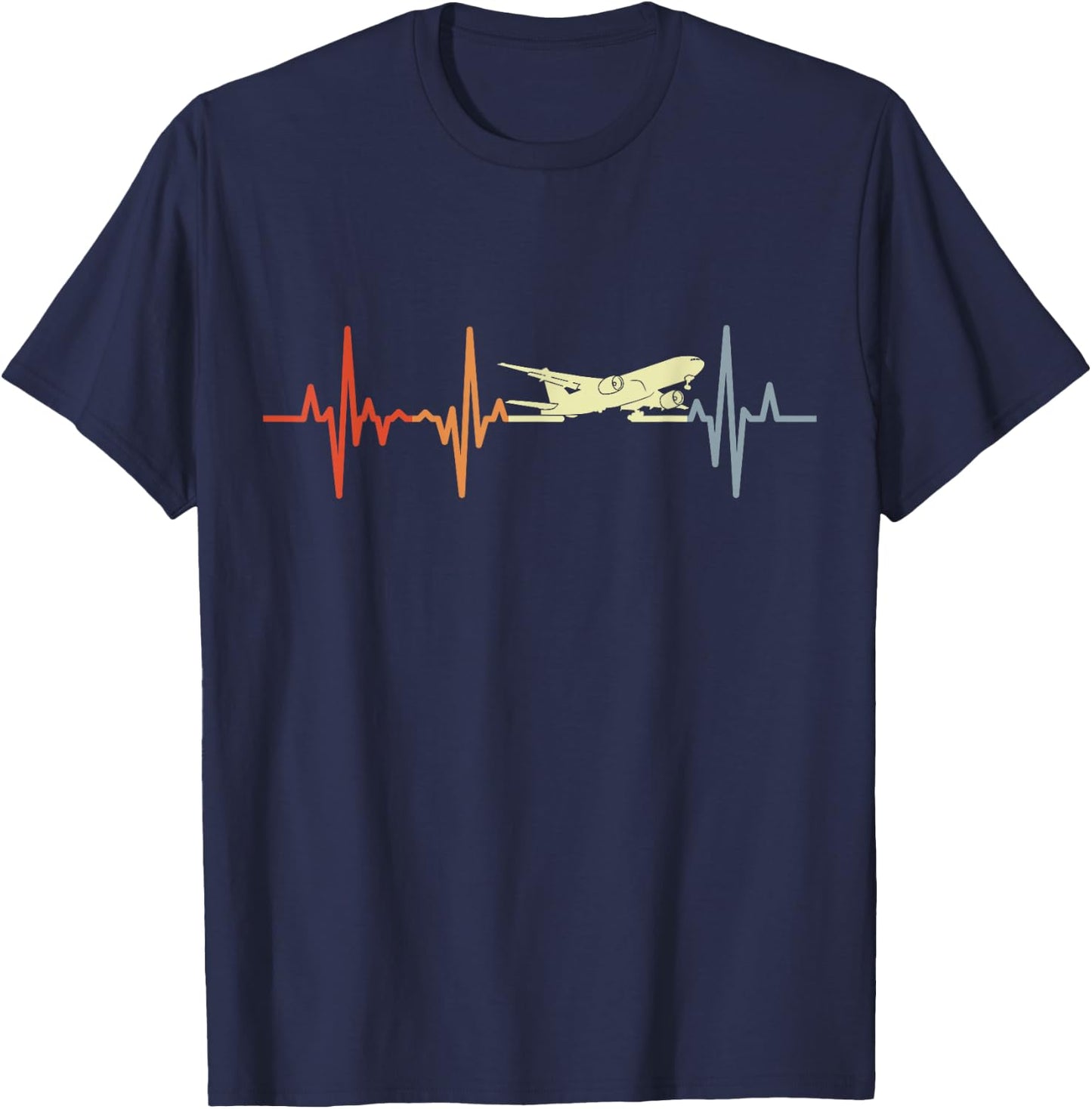 Vintage Airplanes Heartline Aviation Lover T-Shirt - T-Shirt | Navy