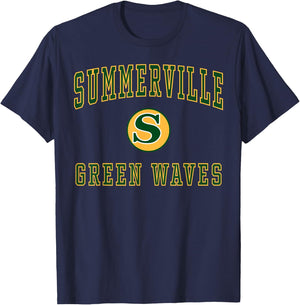 Summerville High School Green Waves C1 T-Shirt - T-Shirt | Navy