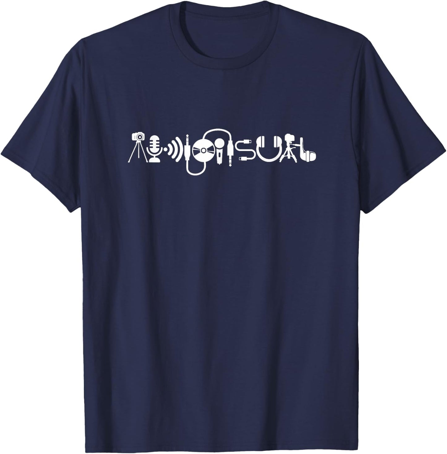 AV Tech Audio Visual Spelled with Symbols - Sound Recording T-Shirt - T-Shirt | Navy