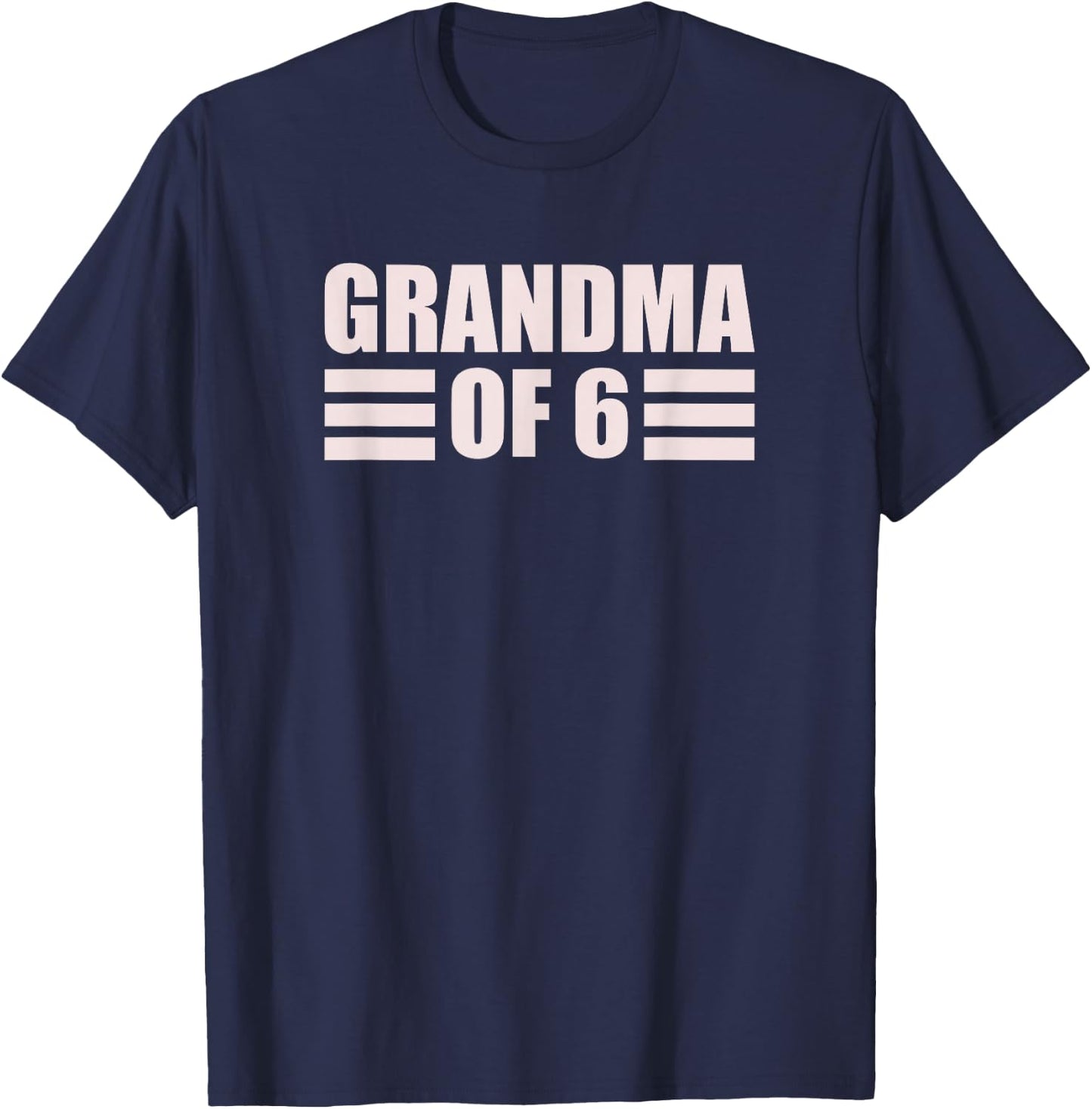 Grandma 6 Grandkids 6th Time Cubed Grandma Of Six T-Shirt - T-Shirt | Navy