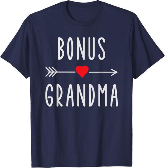 Bonus Grandma Funny Stepgrandma Gift Mother's Day T-Shirt - T-Shirt | Navy