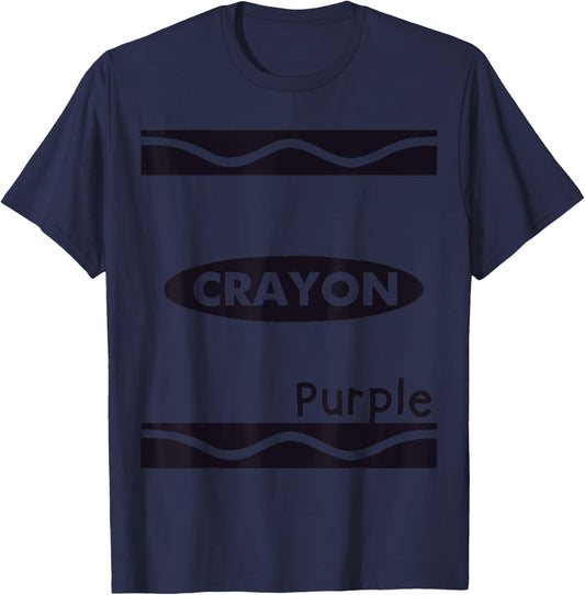 Purple-Crayon Graphic Halloween Costume Group Team Matching T-Shirt - T-Shirt | Navy