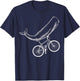 Whale Mountain Bike Biker Biking MTB Cyclist Bicycle T-Shirt - T-Shirt | Navy