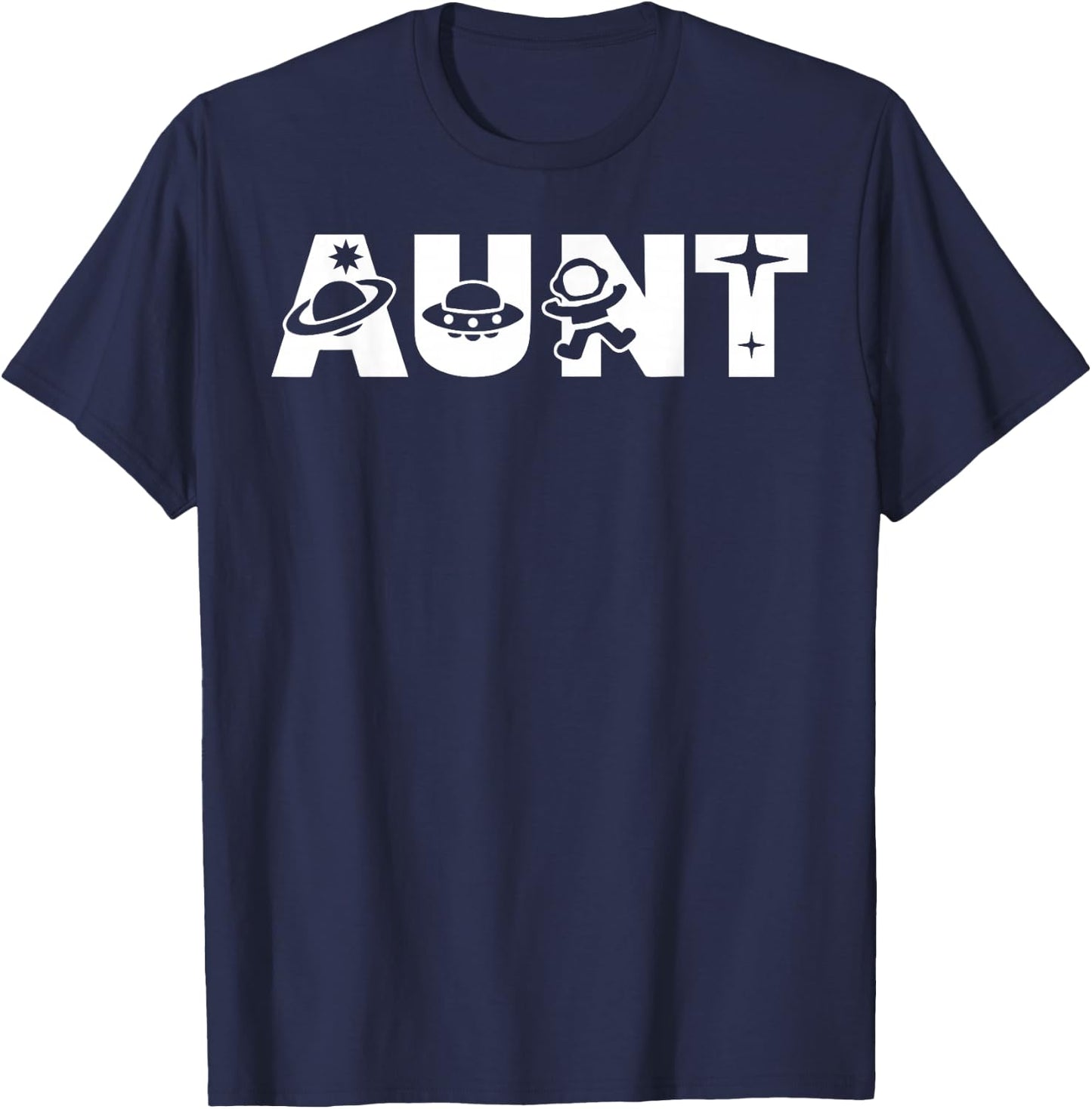 Funny Aunt Space Astronaut Birthday Party T-Shirt - T-Shirt | Navy