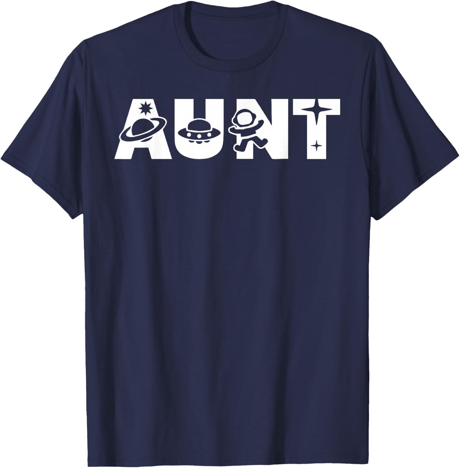 Funny Aunt Space Astronaut Birthday Party T-Shirt - T-Shirt | Navy
