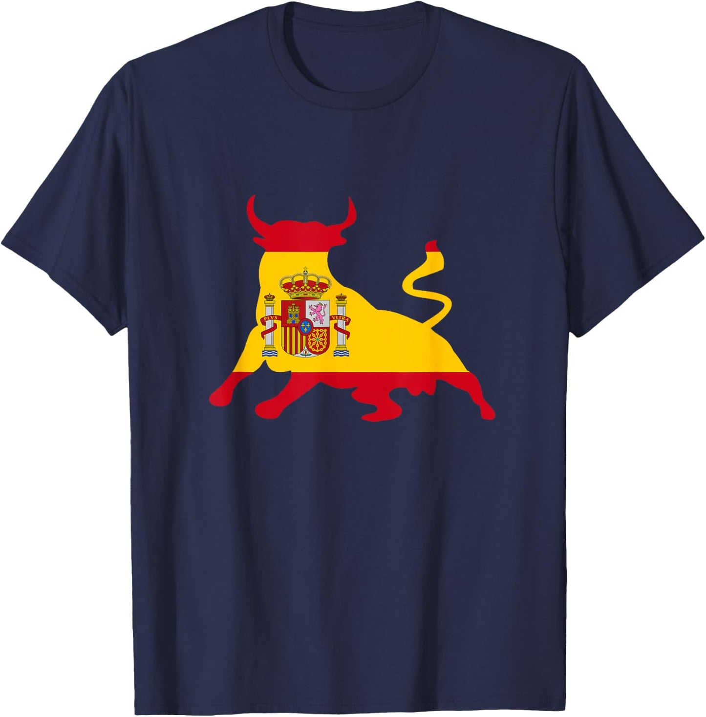 Spanish Flag Bull Fighting Running with the Bulls Spain T-Shirt - T-Shirt | Navy
