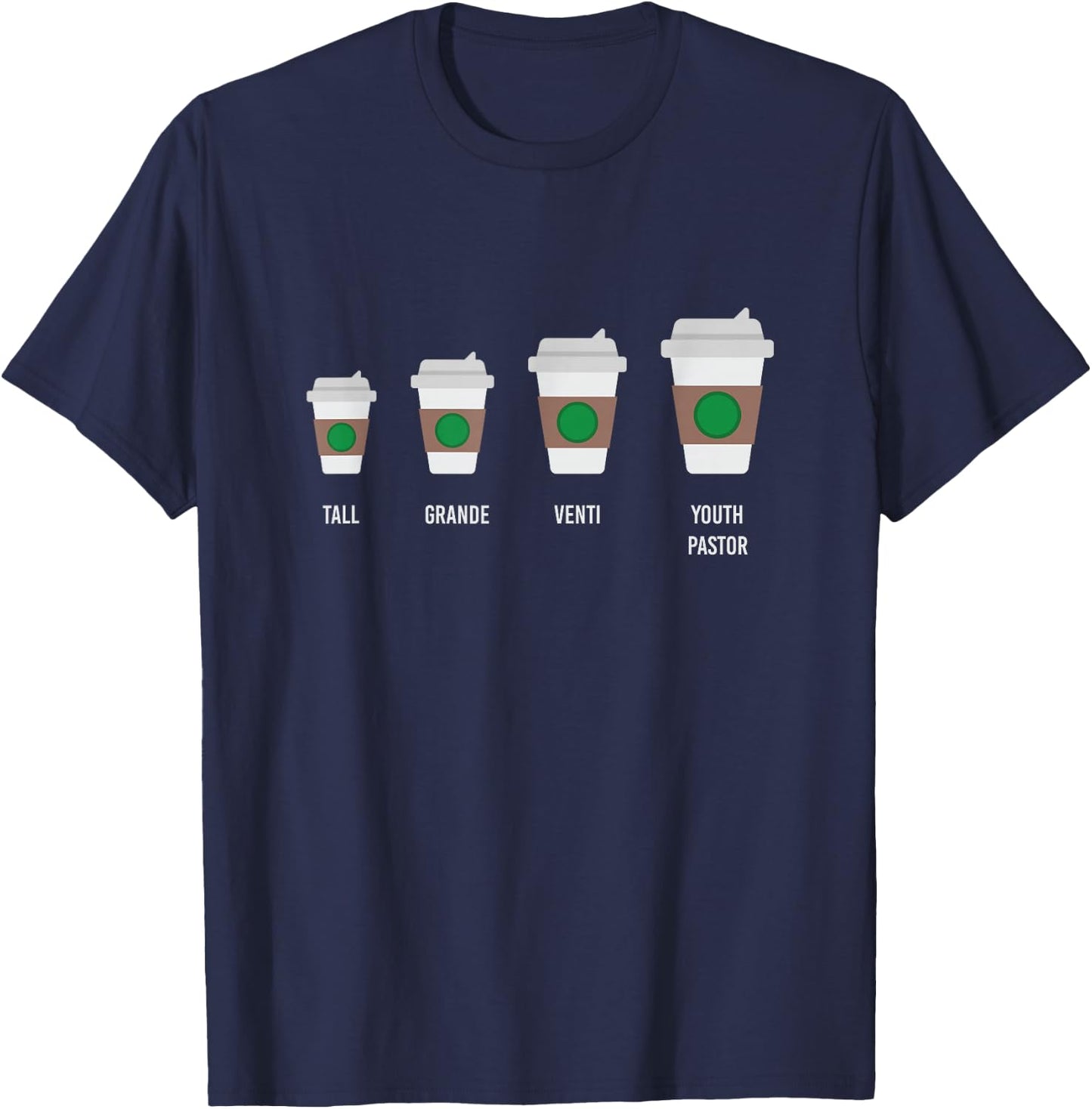 Youth Pastor Funny Coffee Drinking Church Pastor T-Shirt - T-Shirt | Navy