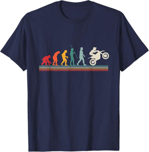 Funny Motorcycle Evolution Biker Retro T-Shirt - T-Shirt | Navy
