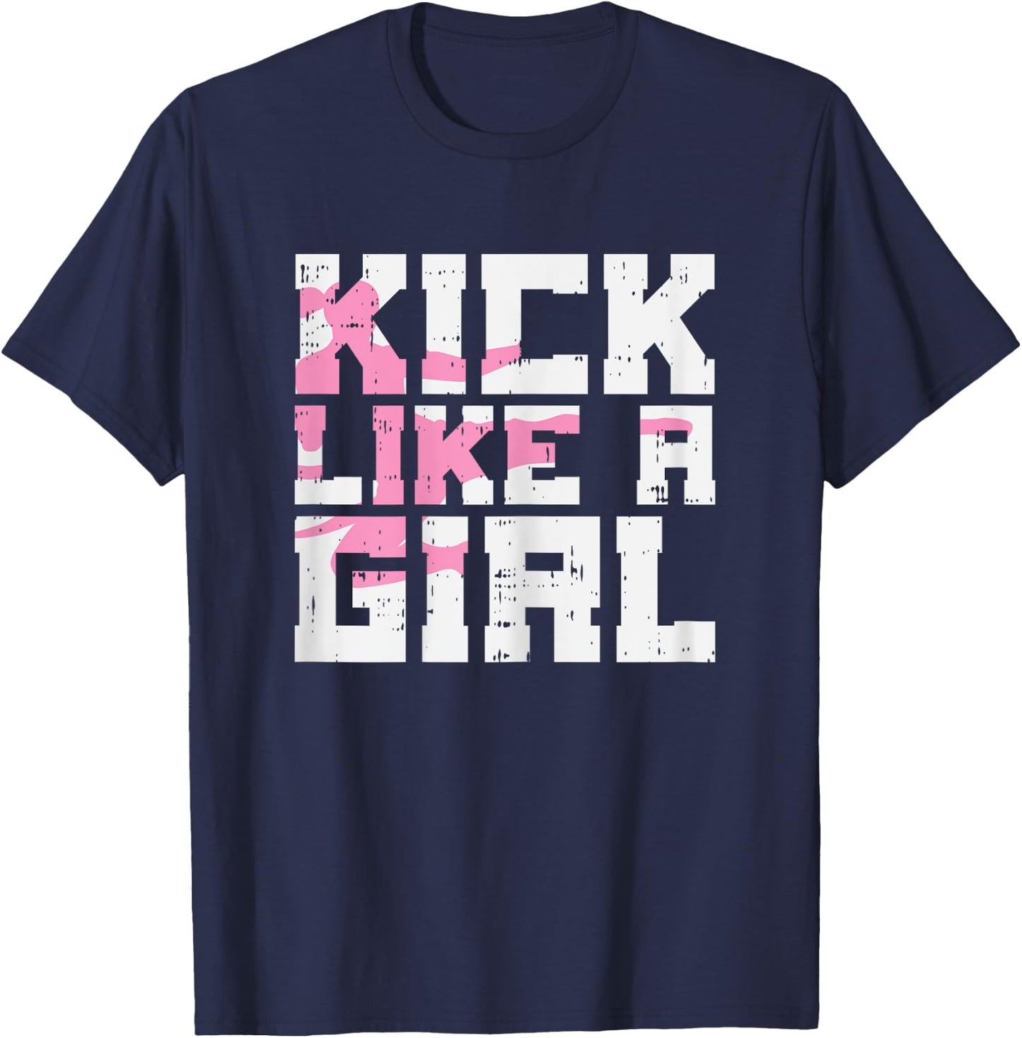 Kick Like Girl Karate Taekwondo Kung Fu Martial Arts Gift T-Shirt - T-Shirt | Navy