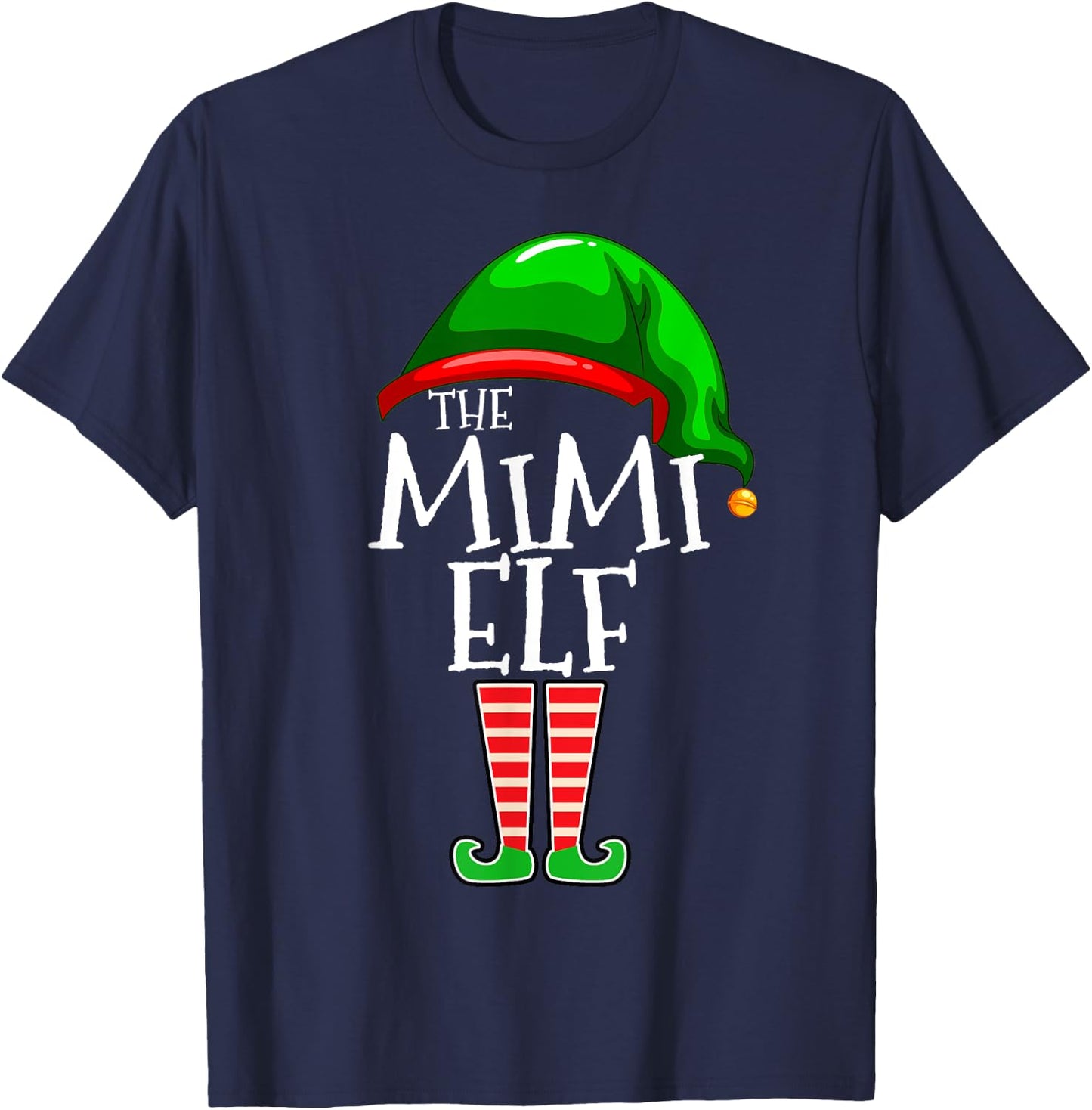 Mimi Elf Family Matching Group Christmas Gift Grandma Funny T-Shirt - T-Shirt | Navy
