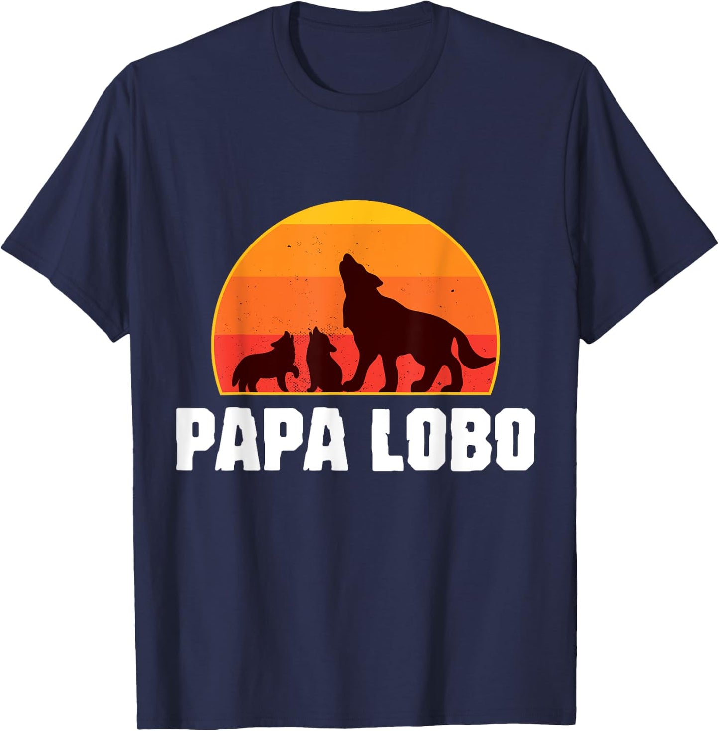 Spanish Wolf Dad - Papa Lobo - Father of Twins T-Shirt - T-Shirt | Navy