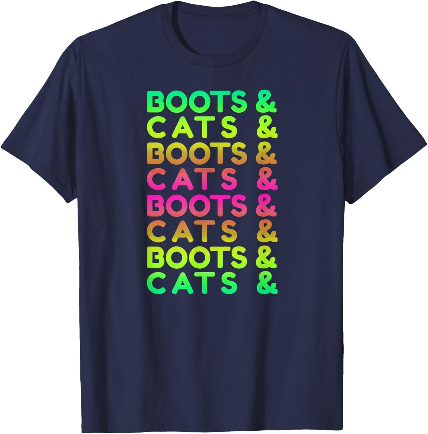 Edm Rave Shirt | Boots And Cats Gift T-Shirt - T-Shirt | Navy