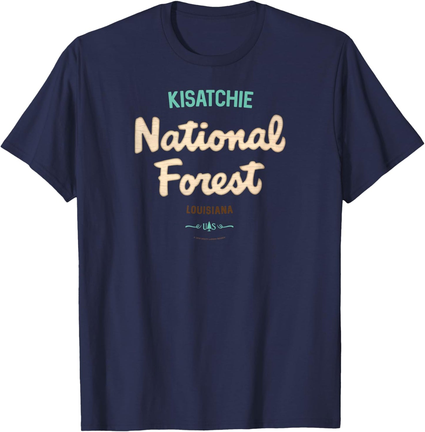 Kisatchie National Forest Louisiana USFS Script Logo T-Shirt - T-Shirt | Navy