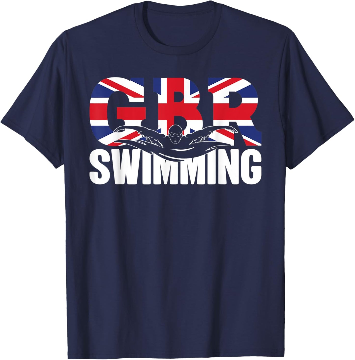 Swimming - GBR Britisch Union Flag - Water, Swimmer & Swim T-Shirt - T-Shirt | Navy