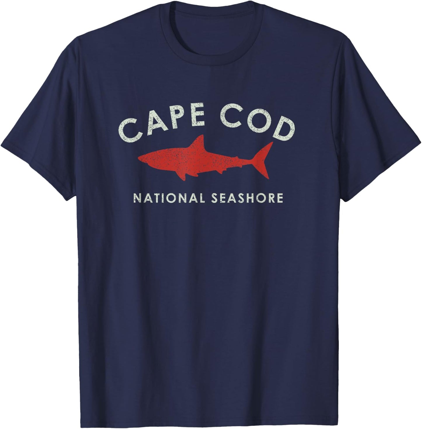 Vintage Cape Cod National Seashore Shark Graphic T-Shirt - T-Shirt | Navy
