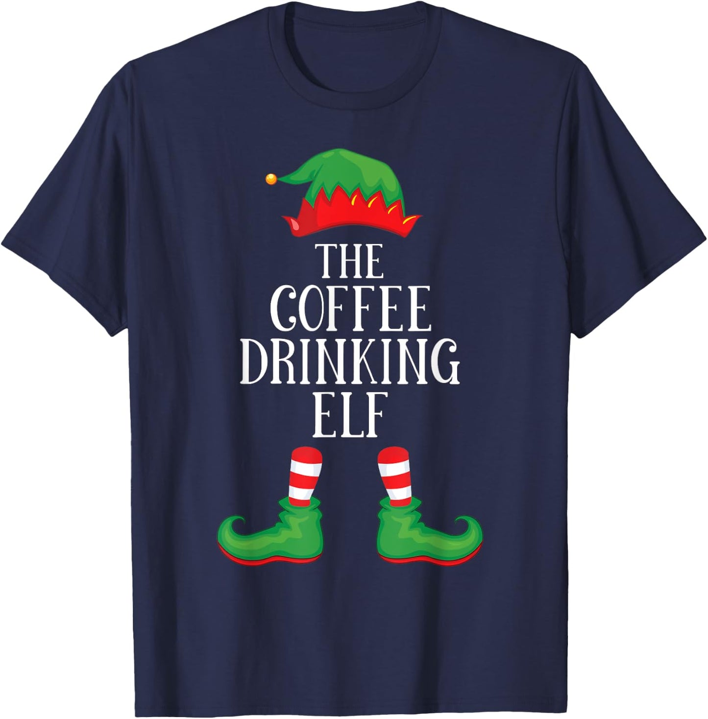 Coffee Elf Matching Group Xmas Funny Family Christmas T-Shirt - T-Shirt | Navy