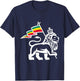 Lion of Judah Judah Rasta Rastafari Reggae T-Shirt - T-Shirt | Navy