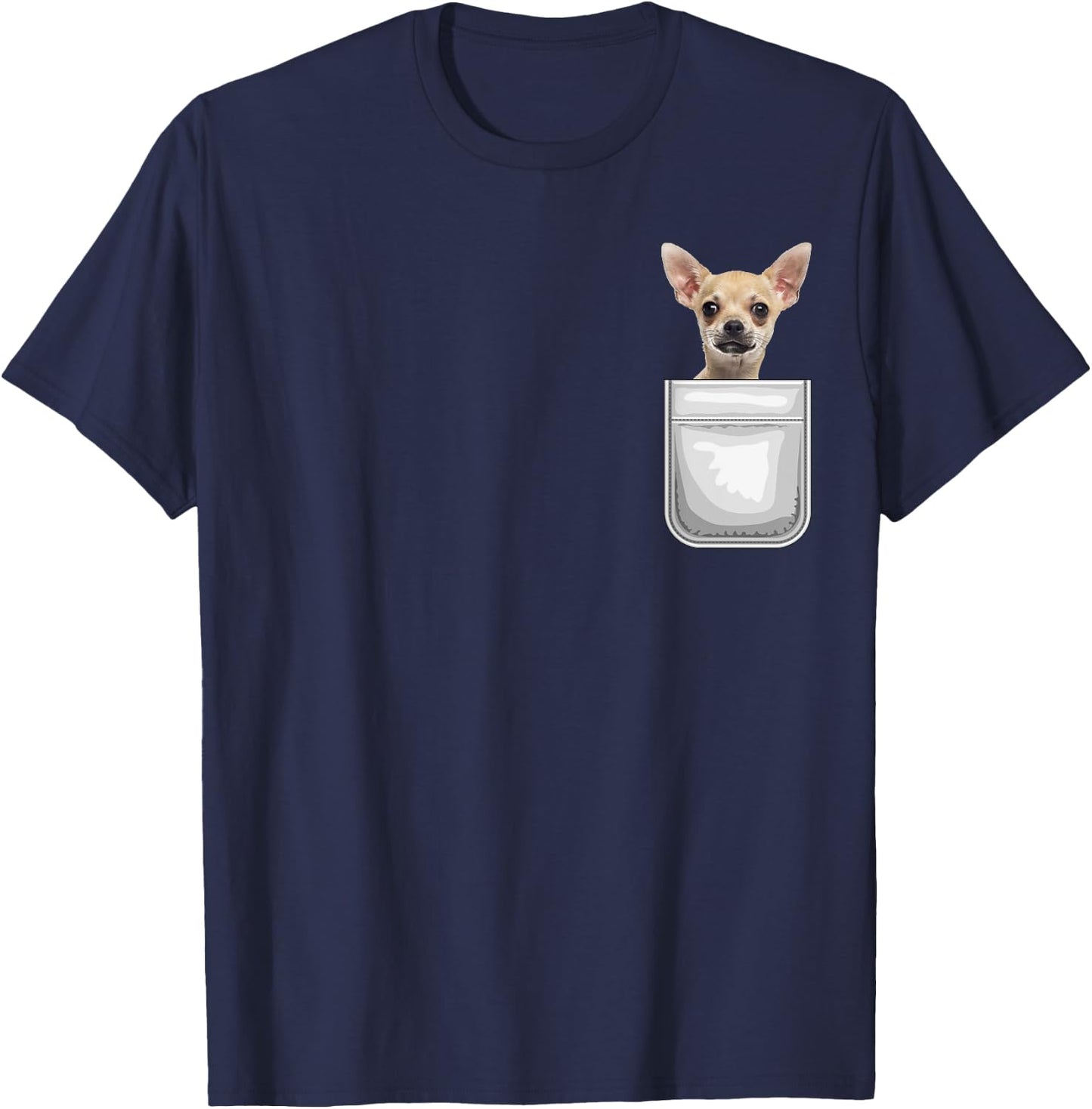 Chihuahua Puppy Dog in Your Pocket Men Women Kids T-Shirt - T-Shirt | Navy