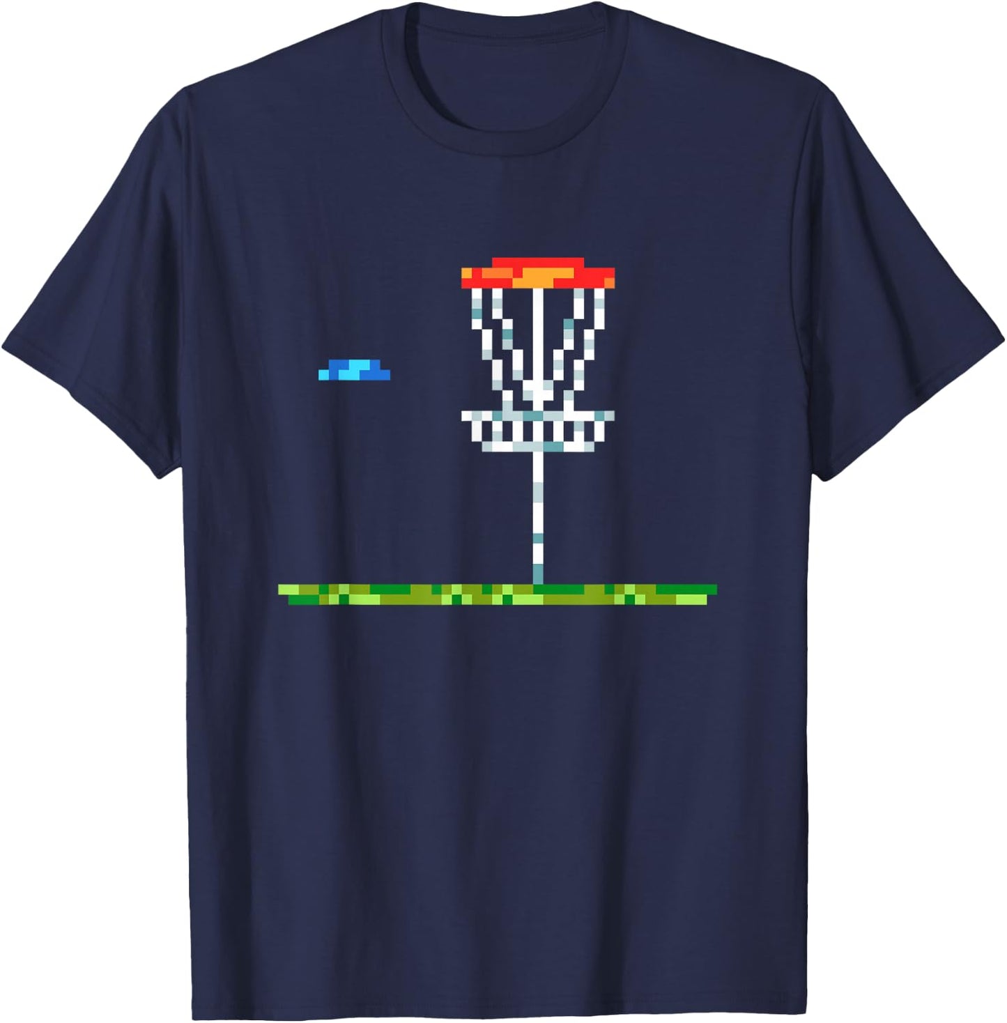 Disc Golf Men Disc Golf 8 Bit Basket T-Shirt - T-Shirt | Navy