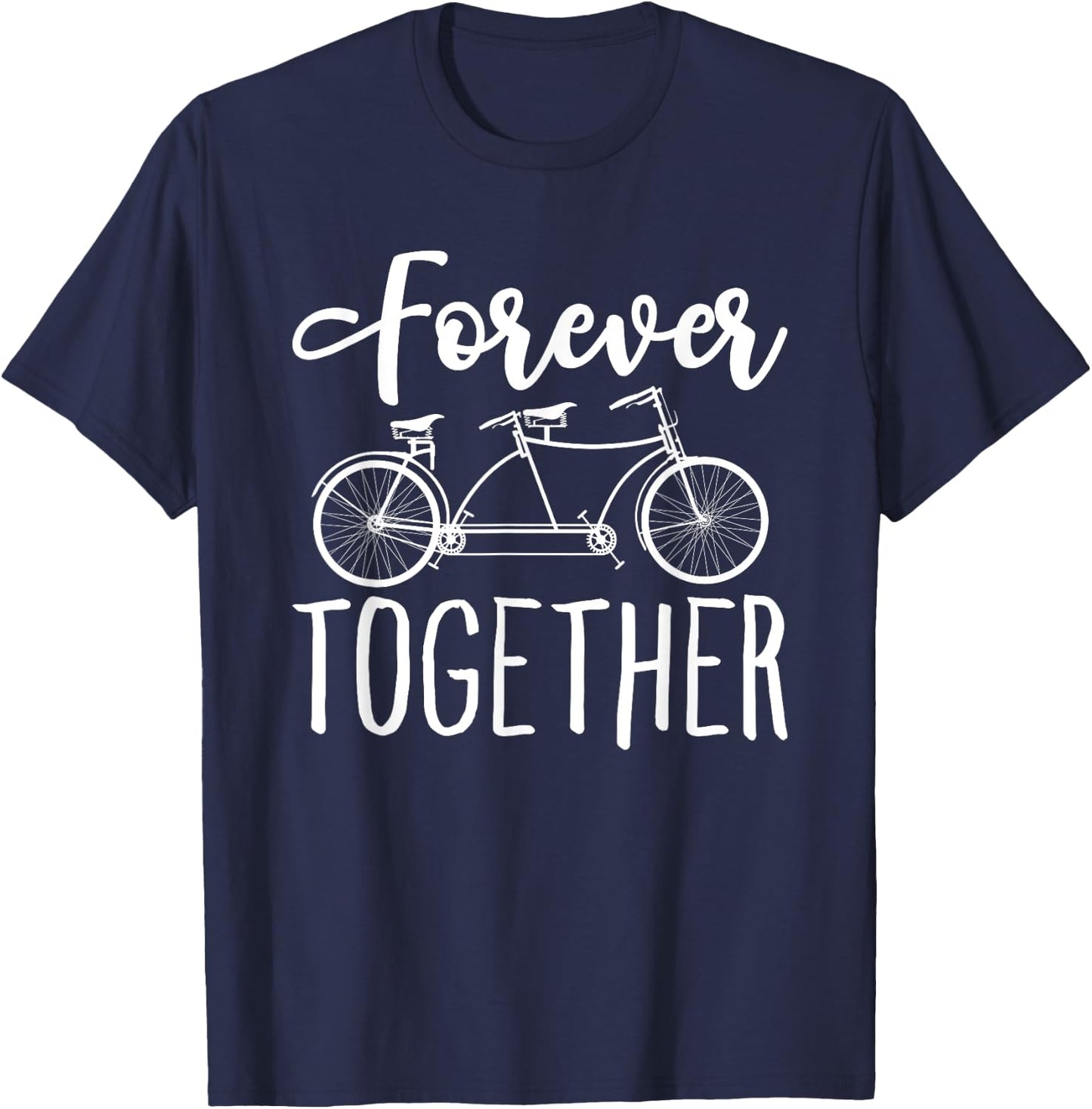 Couples Tandem Bike Matching Bicycle Tandem Bicycle Couple T-Shirt - T-Shirt | Navy