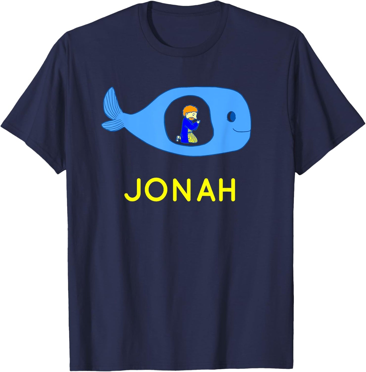 Jonah - Whale Bible Story T-Shirt - T-Shirt | Navy