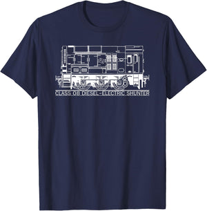 Class 08 Shunter British Rail Shunting Train T-Shirt - T-Shirt | Navy