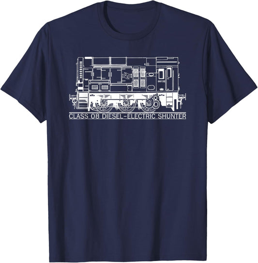 Class 08 Shunter British Rail Shunting Train T-Shirt - T-Shirt | Navy