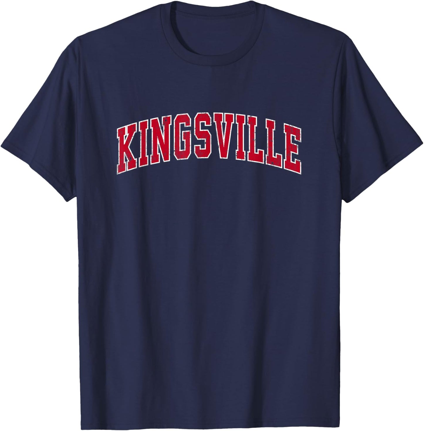 Kingsville Texas TX Vintage Sports Design Red Design T-Shirt - T-Shirt | Navy