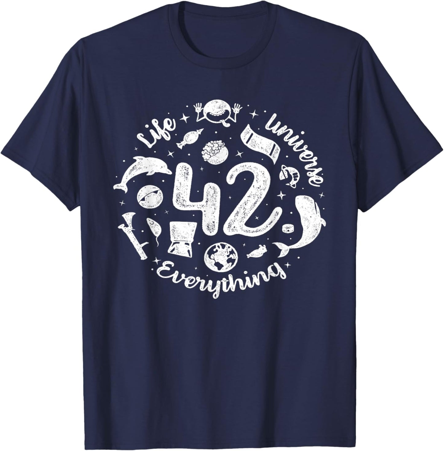 42 Answer to Life Funny Science T-Shirt - T-Shirt | Navy