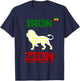 Ethiopian Flag In Heart, Iron, Lion, Zion, Rasta Flag T-Shirt - T-Shirt | Navy