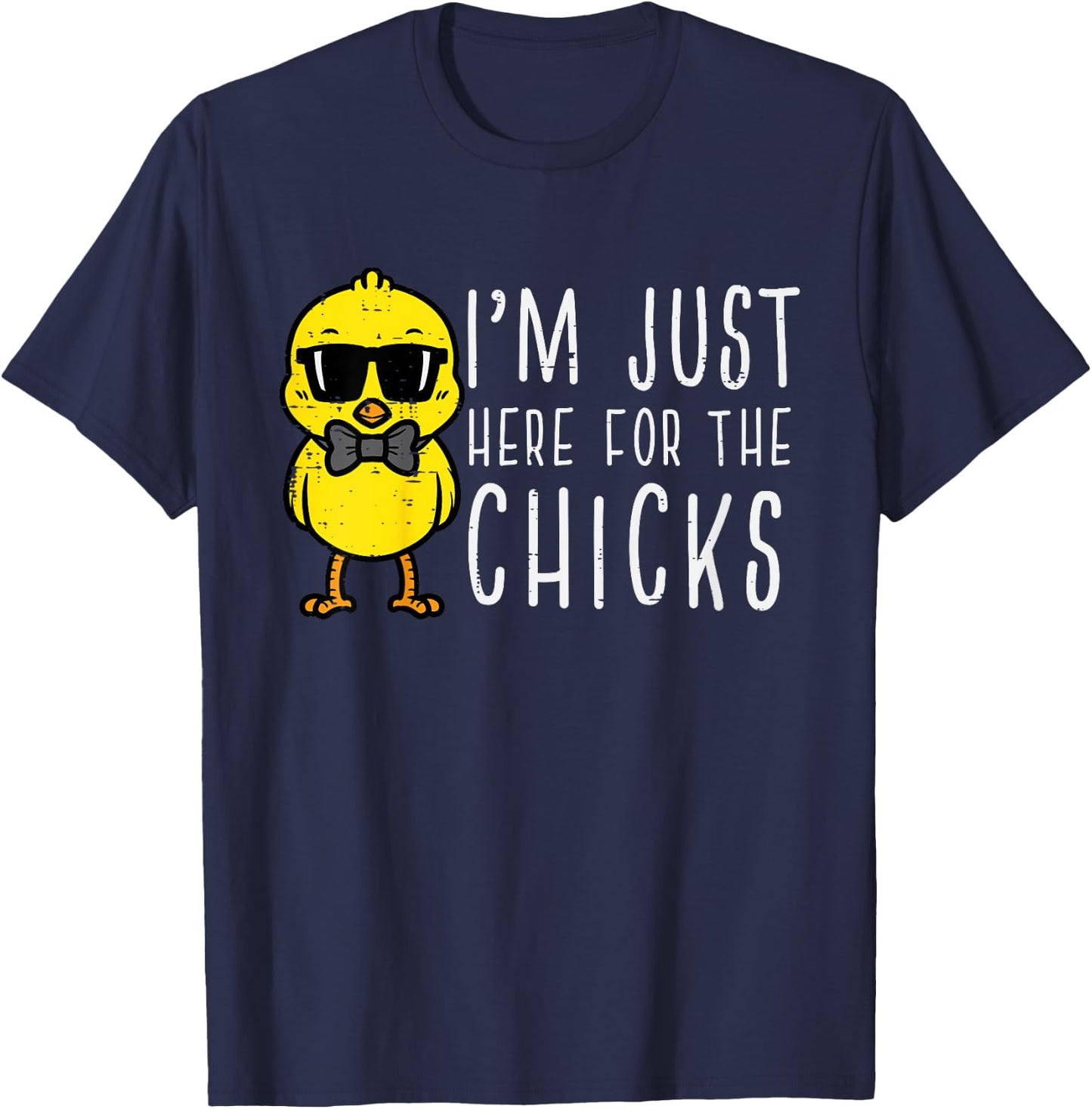 Im Just Here For The Chicks Cute Easter Boys Kids Toddler T-Shirt - T-Shirt | Navy