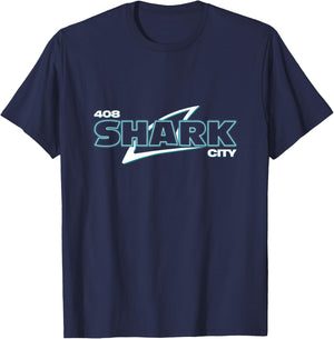 Shark City San Jose Savages Shirt , Black, Small, -Adults, Short Sleeve, Modern, Casual, San Jose Themed T-Shirt - T-Shirt | Navy