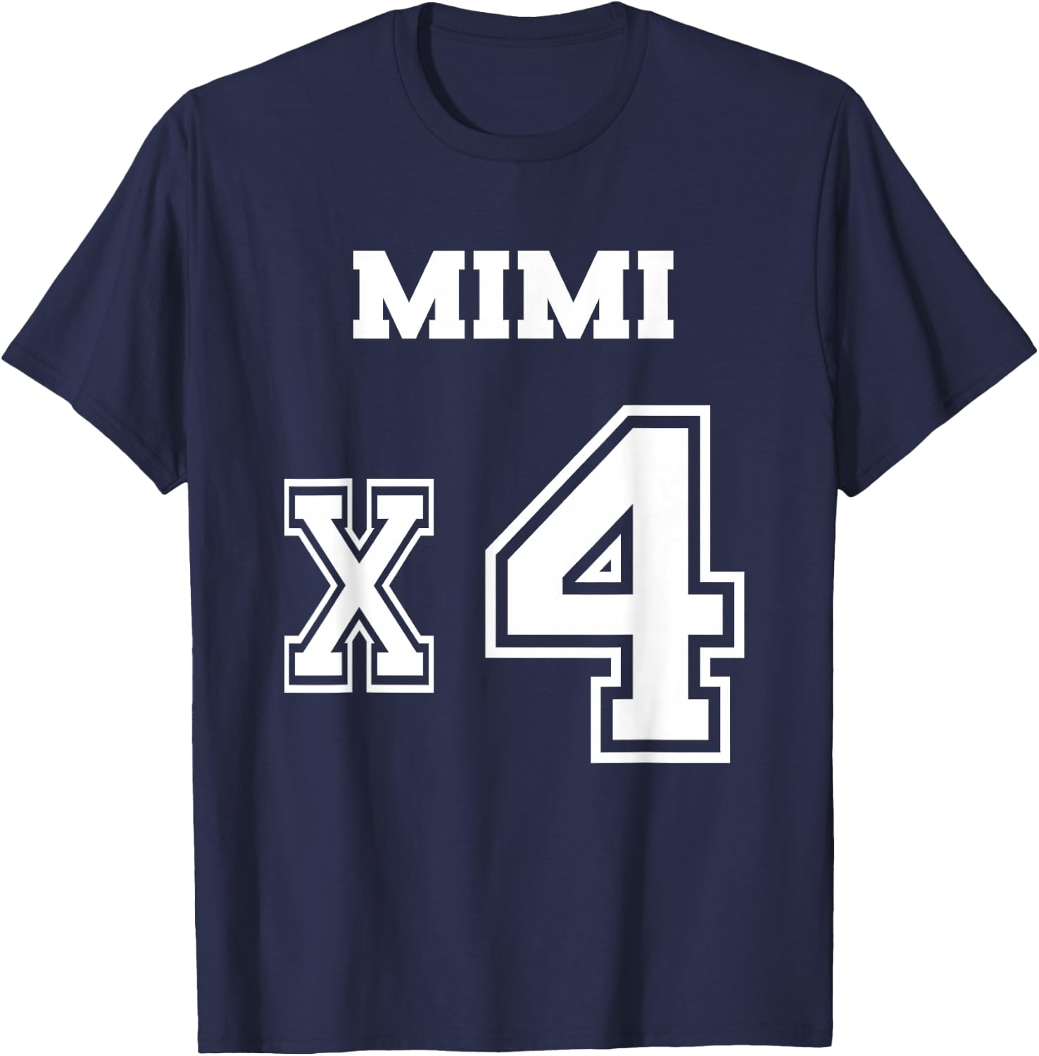 Jersey Style Mimi x4 x 4 Grandkids Proud Grandma Love T-Shirt - T-Shirt | Navy