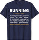 Funny Marathon Running Apparel -Adults Black Small Classic Fit Short Sleeve Cotton Polyester Running Definition Noun Track Field Gift Coach T-Shirt - T-Shirt | Navy