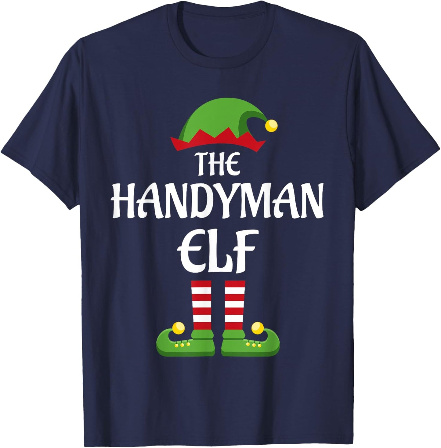 Handyman Elf Family Matching Group Christmas T-Shirt - T-Shirt | Navy