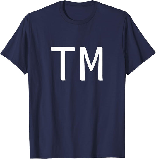 TM Two Letter Pair - Elegant Personalized Initials T-Shirt - T-Shirt | Navy