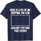 Funny Workout Bodybuilding Fitness I Picture Skipping Gym T-Shirt - T-Shirt | Navy