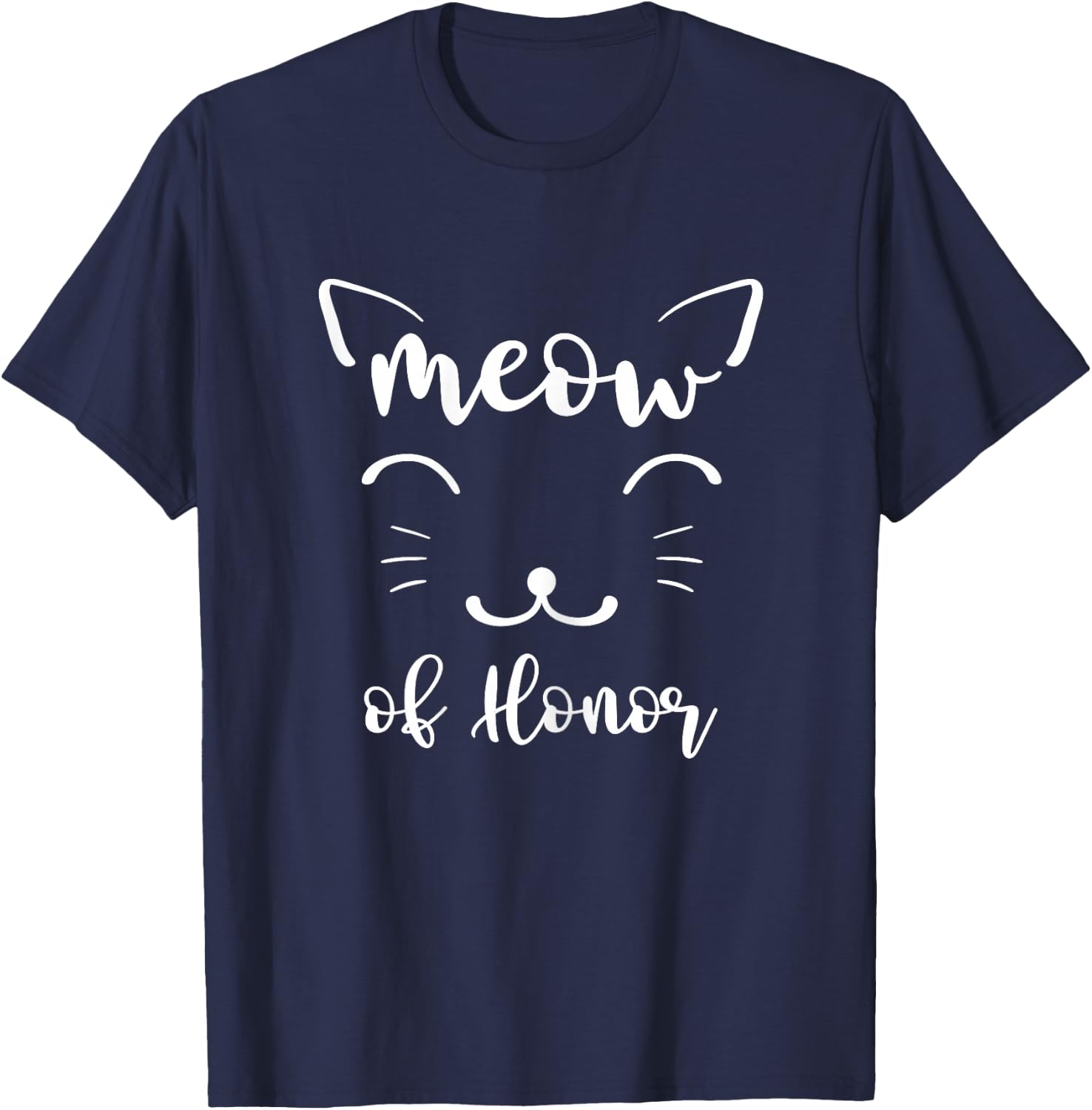 Meow of Honor Funny Cat Lovers Wedding Matching Outfits T-Shirt - T-Shirt | Navy
